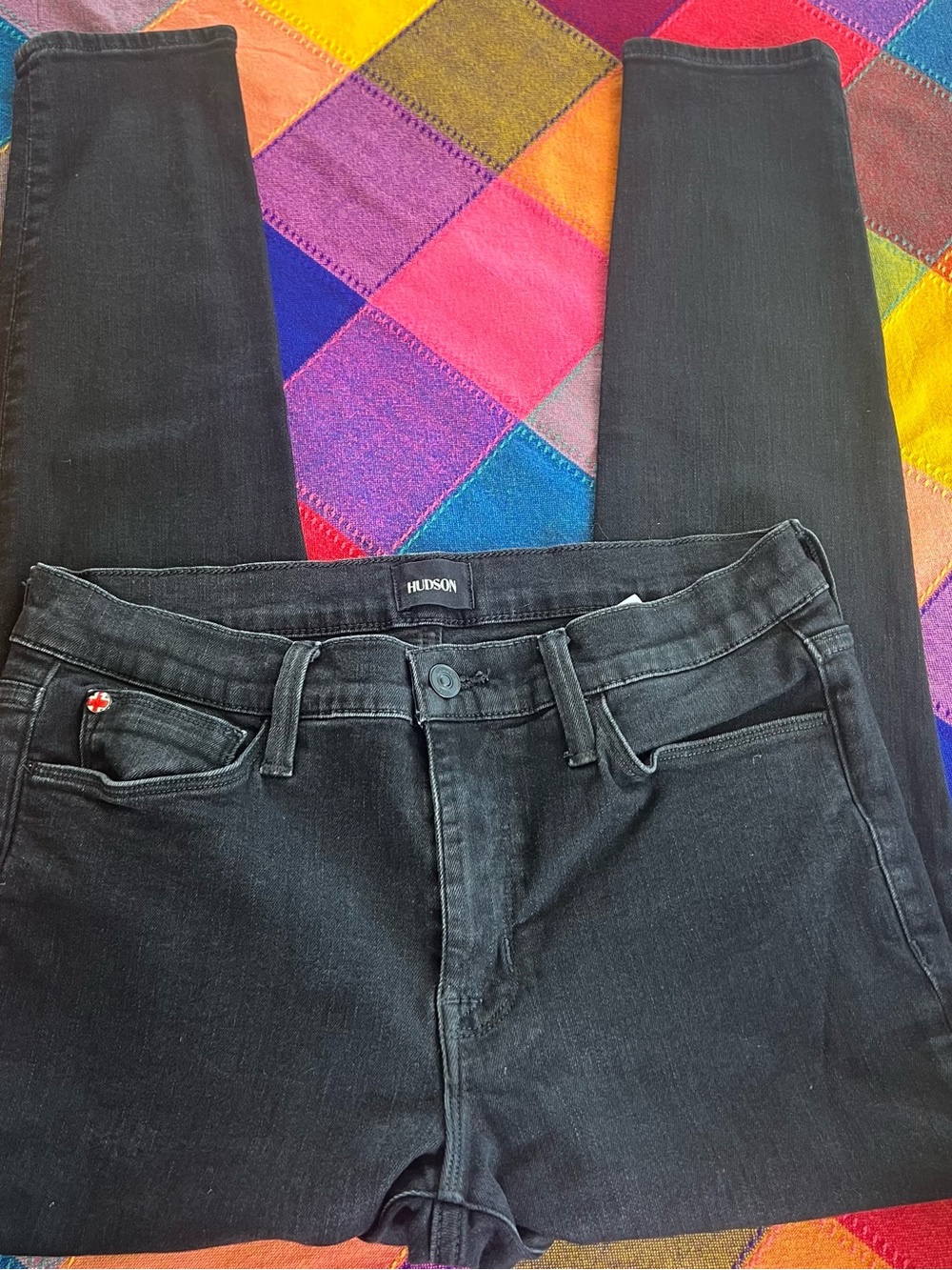 Hudson Jeans Black High-Rise Skinny Jeans